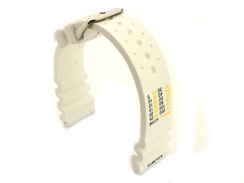 Citizen / Seiko Silicone Rubber Watch Strap Pro Waterproof White-N.D.LIMITS 02