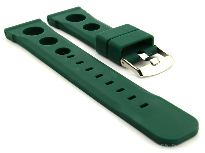 Silicone Watch Strap Perforated Green SH 01