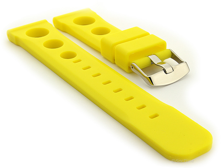 Silicone Watch Strap Perforated Yellow SH 01