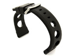 Silicone Watch Strap SH Perforated, Waterproof Black 22mm