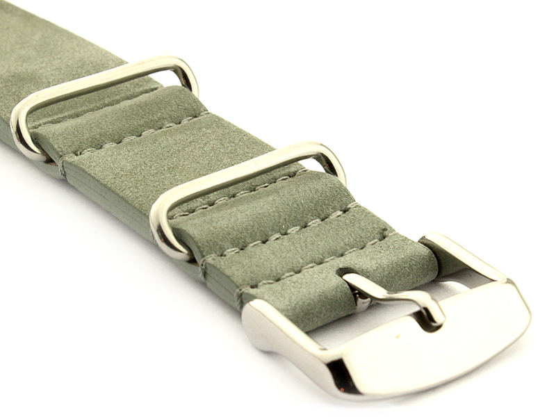 Suede Leather Nato Watch Strap Grey 03