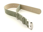 Suede Leather Nato G10 Military Watch Strap Grey 18mm