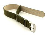 Suede Leather Nato G10 Military Watch Strap Olive Green 18mm