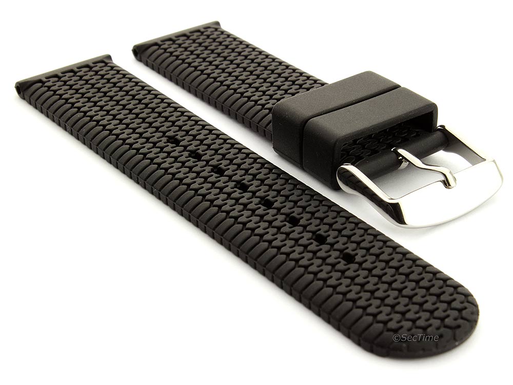 Silicone Watch Strap Summer Tread Black 02