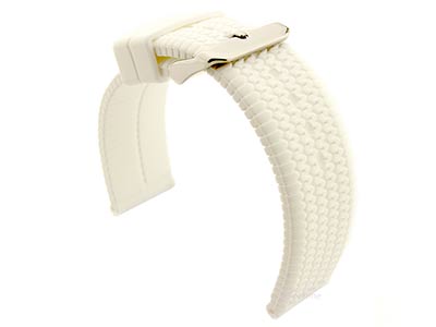 Silicone Watch Strap Summer Tread Waterproof White 22mm