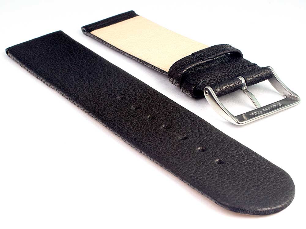 Genuine Leather Watch Strap Band Tact Black 02