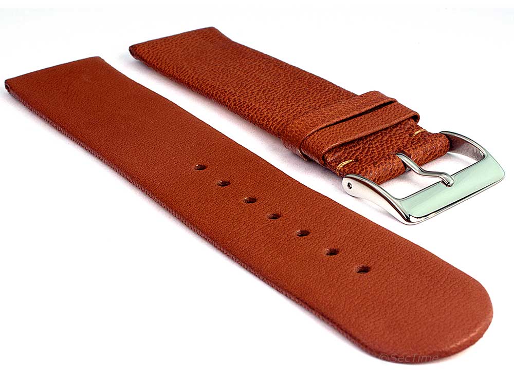 Genuine Leather Watch Strap Band Tact Brown 01