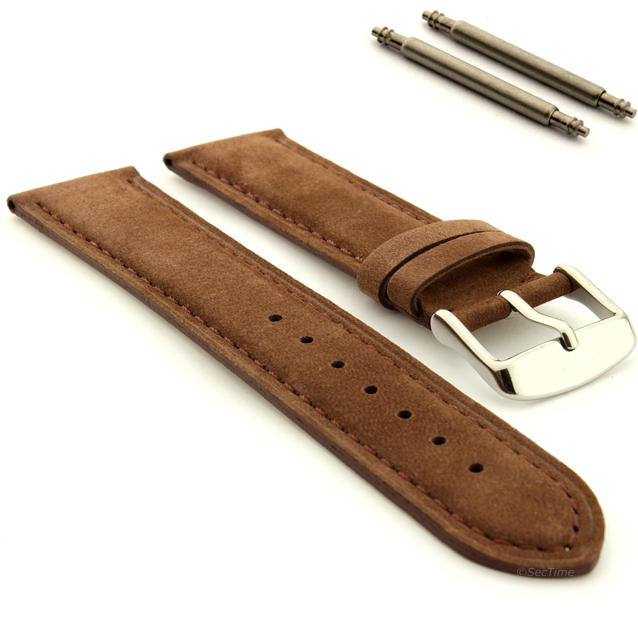 miniatuur 8  - Suede Genuine Leather Watch Strap Band Teacher SS. Buckle 18 19 20 22 24 MM