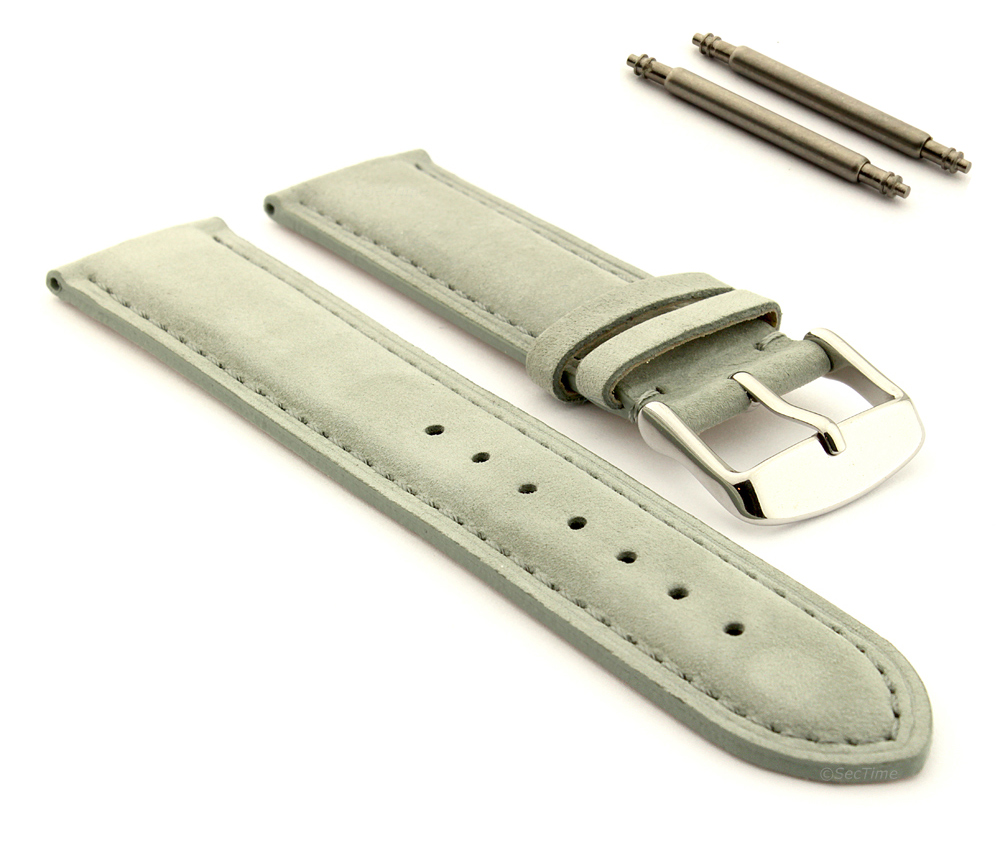 miniatuur 14  - Suede Genuine Leather Watch Strap Band Teacher SS. Buckle 18 19 20 22 24 MM