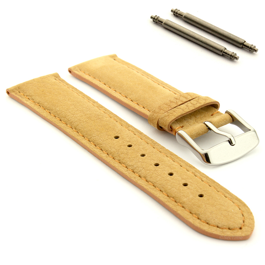 miniatuur 3  - Suede Genuine Leather Watch Strap Band Teacher SS. Buckle 18 19 20 22 24 MM