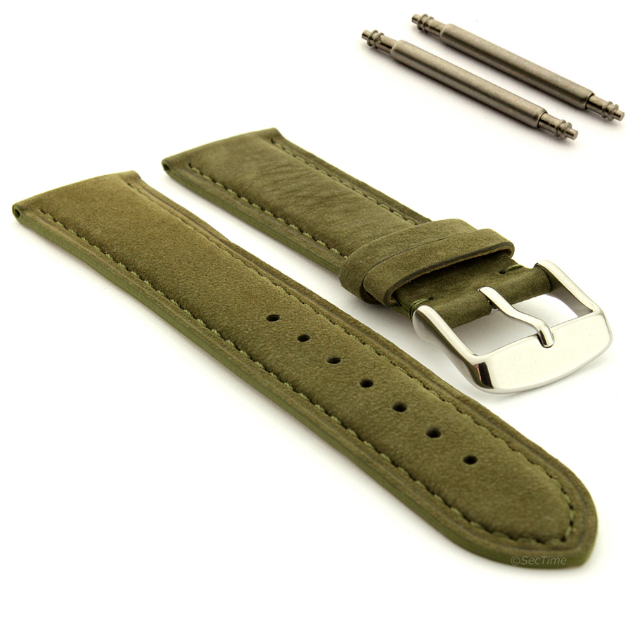 miniatuur 4  - Suede Genuine Leather Watch Strap Band Teacher SS. Buckle 18 19 20 22 24 MM