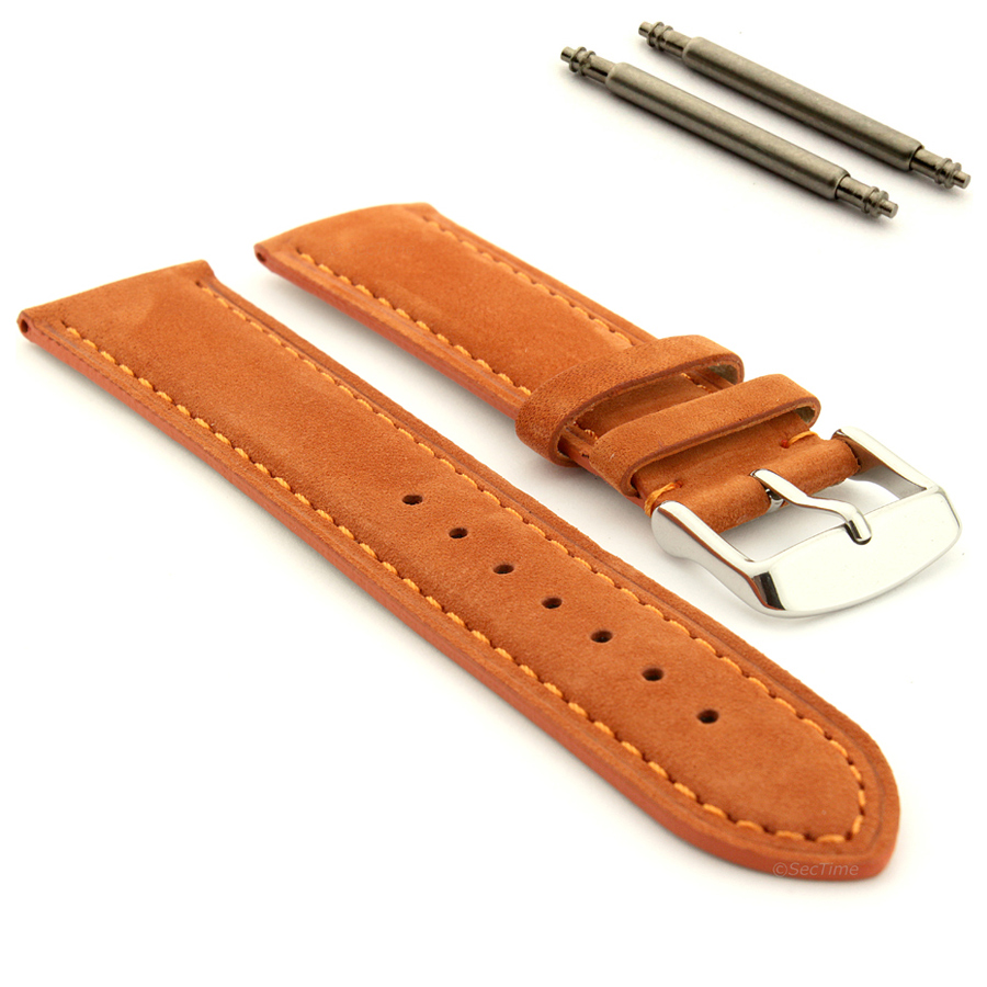 miniatuur 5  - Suede Genuine Leather Watch Strap Band Teacher SS. Buckle 18 19 20 22 24 MM