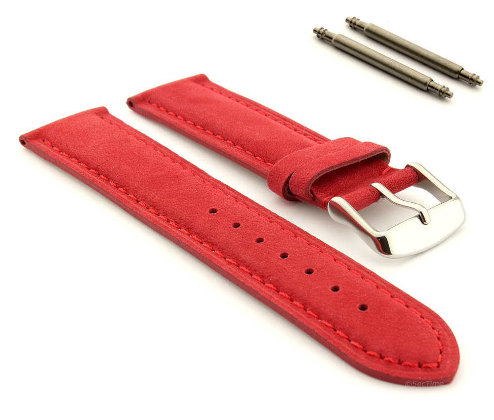 miniatuur 11  - Suede Genuine Leather Watch Strap Band Teacher SS. Buckle 18 19 20 22 24 MM