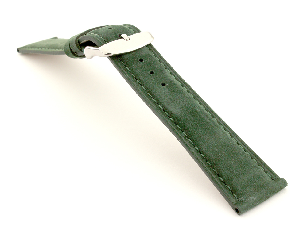 Suede Genuine Leather Watch Strap Teacher Green 03