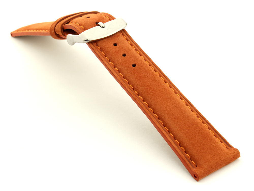 Suede Genuine Leather Watch Strap Teacher Orange 03