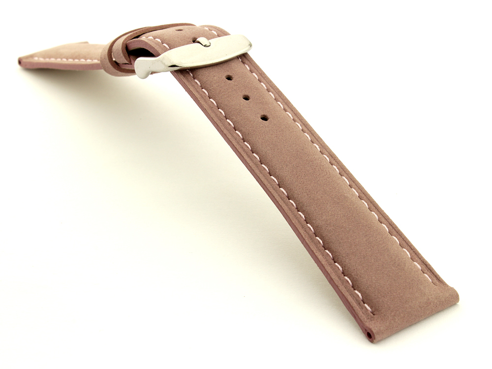 Suede Genuine Leather Watch Strap Teacher Pink 03