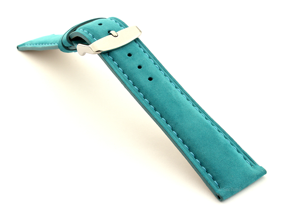 Suede Genuine Leather Watch Strap Teacher Turquoise  03