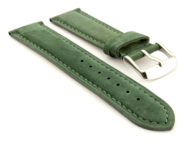 Suede Genuine Leather Watch Strap Teacher Green 19mm