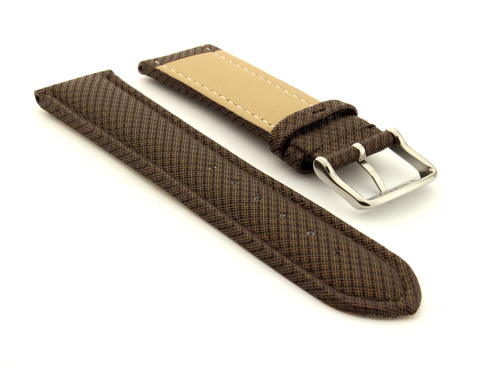 Synthetic Waterproof Watch Strap Toulon Dark Brown 02