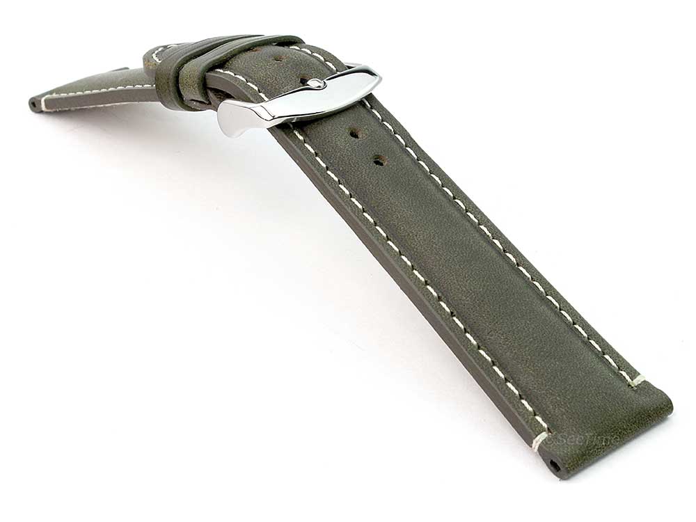 Genuine Leather Watch Strap Band Tourist Green (semi-matte) 03