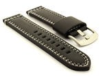 Genuine Leather Watch Strap Valentin Black 22mm