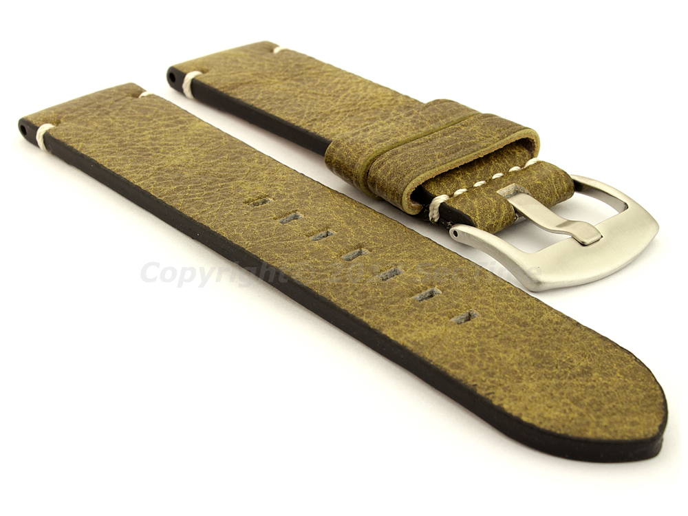 Vintage Paris Genuine Leather Watch Strap Green 01