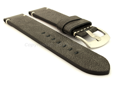 Genuine Leather Watch Strap Vintage Paris Black 22mm