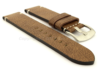 Genuine Leather Watch Strap Vintage Paris Brown 24mm