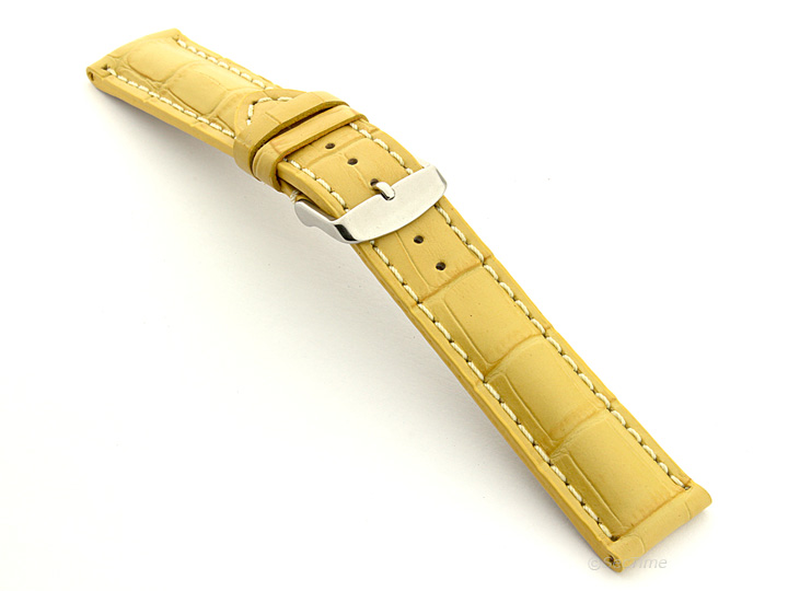 Leather Watch Strap VIP Alligator Grain Yellow 02