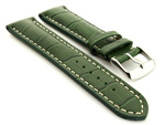 Leather Watch Strap VIP - Alligator Grain Green 24mm