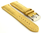 Leather Watch Strap VIP - Alligator Grain Yellow 20mm