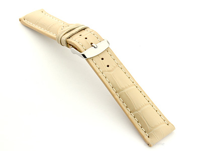 Leather Watch Strap VIP - Alligator Grain Cream 24mm