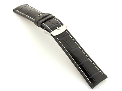 Leather Watch Strap VIP - Alligator Grain Night Blue 22mm