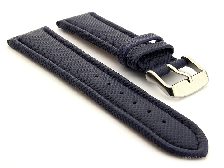 Polyurethane Waterproof Kevlar Style Watch Strap Blue 01