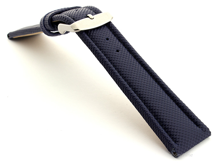 Polyurethane Waterproof Kevlar Style Watch Strap Blue 02