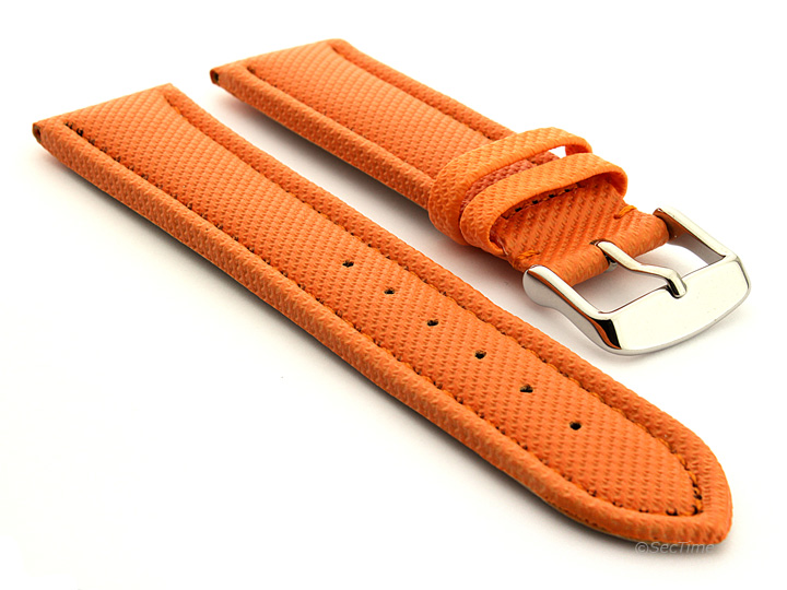 Polyurethane Waterproof Kevlar Style Watch Strap Orange 01