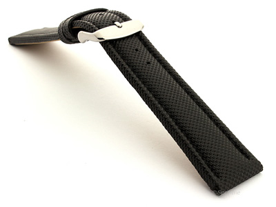 Polyurethane Waterproof Kevlar Style Watch Strap Black 02