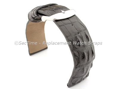 Genuine Alligator Leather Watch Strap FLORIDA Black 18mm