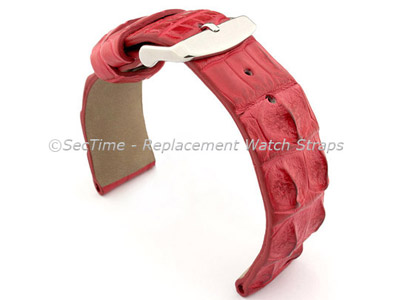 Genuine Alligator Leather Watch Strap FLORIDA Red 18mm