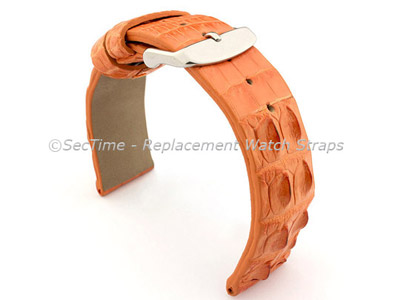 Genuine Alligator Leather Watch Strap FLORIDA Orange 18mm