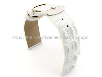 Genuine Alligator Leather Watch Strap FLORIDA White 22mm