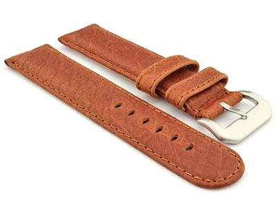 Genuine Buffalo Leather WATCH STRAP Bizon Brown/Brown 22mm