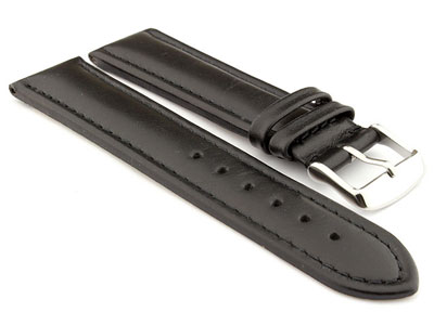 Genuine Leather WRISTWATCH STRAP Cavalier Black/Black 18mm