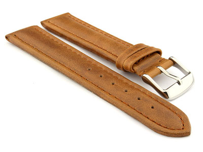 Genuine Leather WRISTWATCH STRAP Cavalier Brown/Brown 20mm