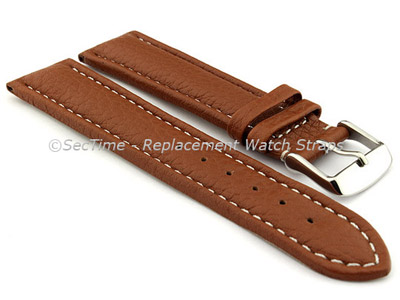 Watch Strap Band Freiburg RM Genuine Leather 22mm Brown/White