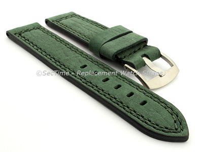 Waterproof Leather Watch Strap Galaxy Green 28mm