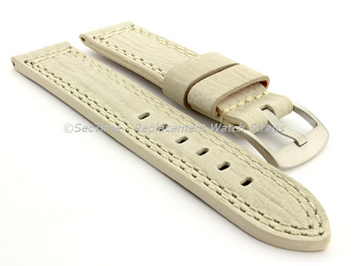 Waterproof Leather Watch Strap Galaxy Cream 24mm/22mm