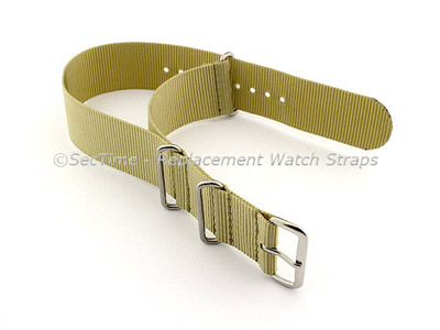 NATO G10 Watch Strap Military Nylon Divers (3 rings) Light Green 20mm 