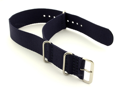 NATO G10 Watch Strap Military Nylon Divers 3 rings Night Navy Blue 20mm