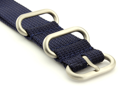 NATO Nylon Watch Strap Strong Heavy Duty (4/5 rings) Military Navy Blue 18mm